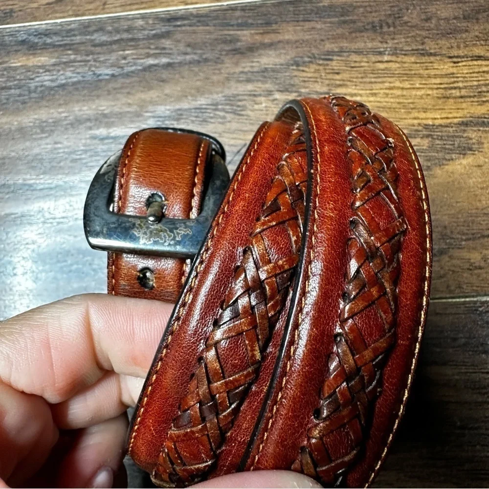 Brighton Brown Braided Leather Belt